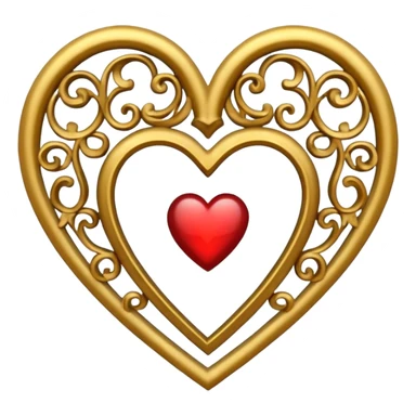 baroque filigree heart sticker
