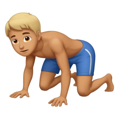 Man crawling on all fours  sticker