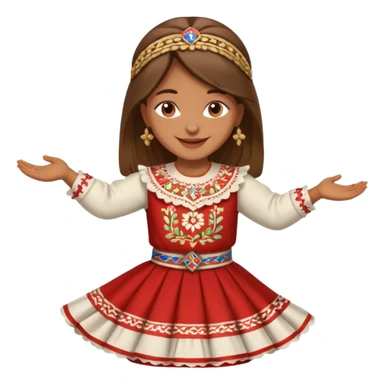 Serbian kolo dancing girl sticker