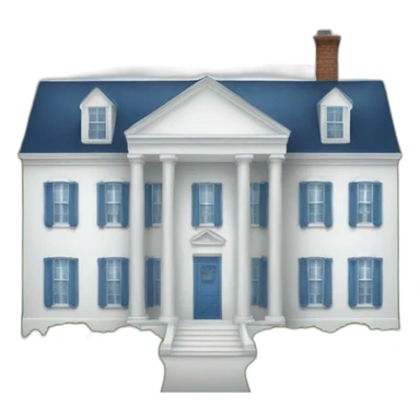 white house with blue roof sticker