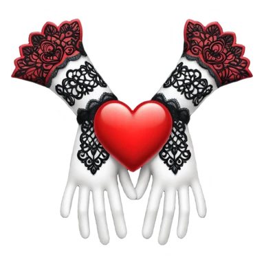 heart with gothic lace gloves sticker