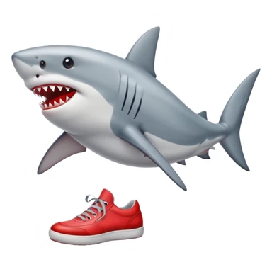 Shark wearing red shoes sticker
