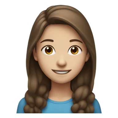 smiling girl with brown hair and blue eyes sticker