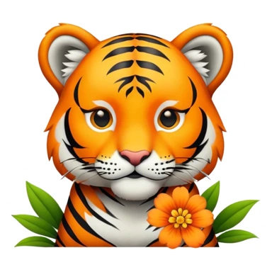 Tiger with flower  sticker