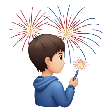 person watching fireworks sticker