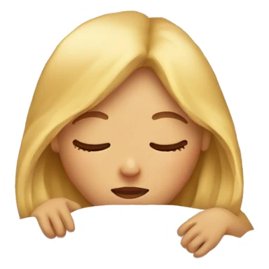 Blonde girl sleeping under blanket  sticker
