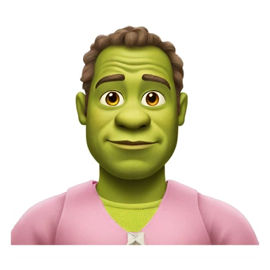 Shrek wearing a pink outfit  sticker