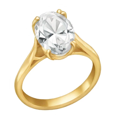 Gold oval engagement ring sticker