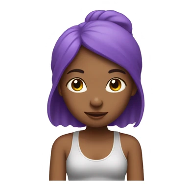 a girl with purple hair in a yoga pose sticker