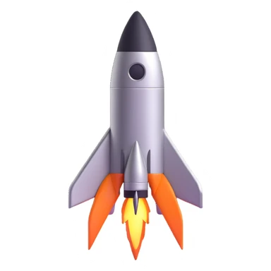 Retrofuturistic atomic rocket with chrome details sticker