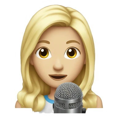 Blonde girl with a microphone  sticker