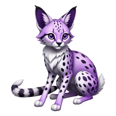 Epic Edgy Black White Purple ethereal Serval-Fionbri full body sticker