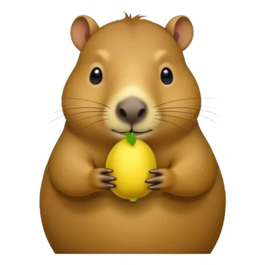Capybara  holding  lemon sticker
