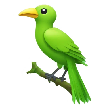 Colorful Green Jungle Grass Tree Bird sticker