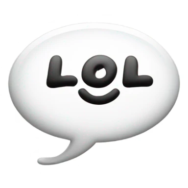White word bubble with “lol” inside sticker