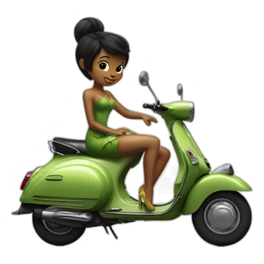 black vespa and tinkerbell sticker