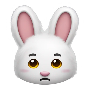 A hat with two rabbit ears, it is made of white fur sticker