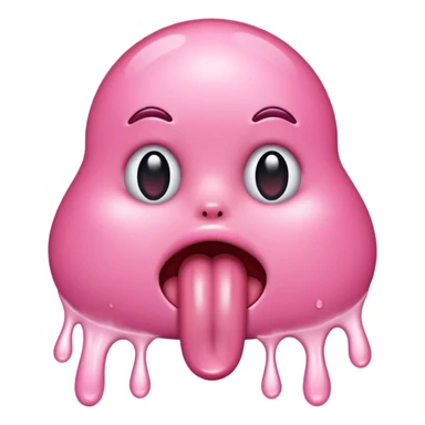 Tongue with drool sticker