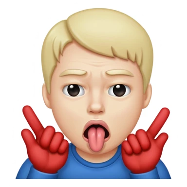 Quelqu’un ou quelque chose de bizarre qui tire la langue en tirant ses joue avec ses doits en mode t’a trop le seum sticker