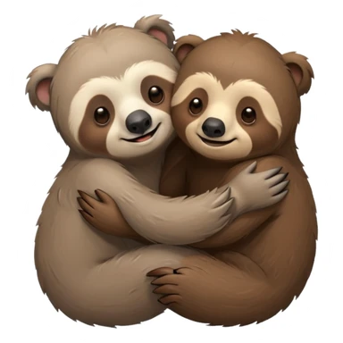 a sloth and a bear hugging sticker