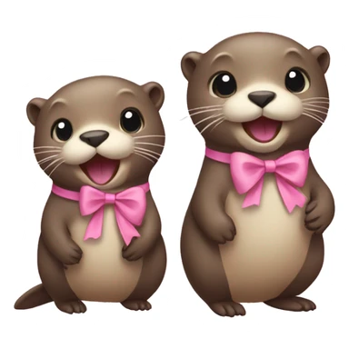 Otter with pink bow sticker