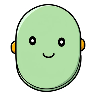 character with oval-shaped head with flat top sticker