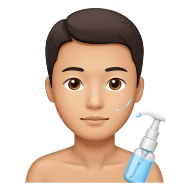 chinese man doing skincare sticker