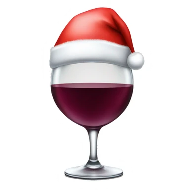 Wine glass with a Santa hat sticker