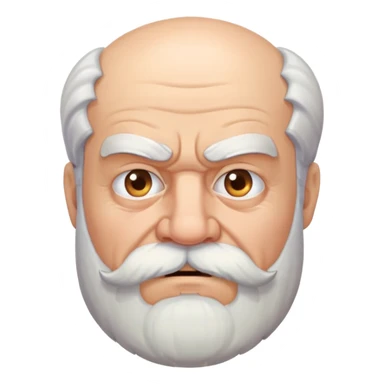 old angry man with beard and mustache sticker