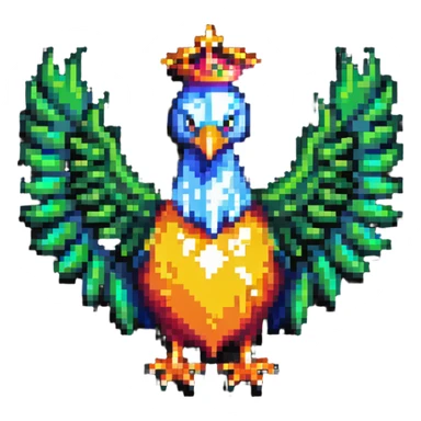 crowned phoenix sticker