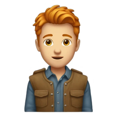 garçon roux avec un dégrader sticker