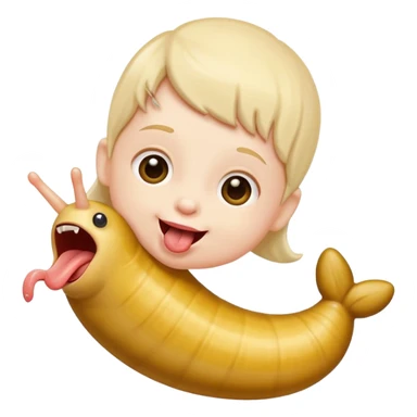 sticking out tongue like a slug toddler sticker