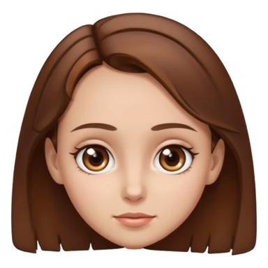 A girl with brown hair and brown eyes and a huge forehead sticker
