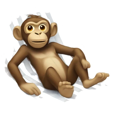 Monkey Sunbathing on the beach sticker
