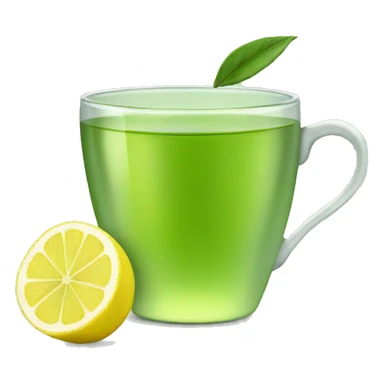 Green tea with lemon  sticker