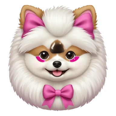 perrita pomeranea con moño rosa sticker