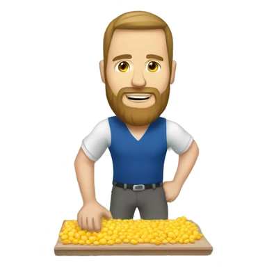 White man with beard playing corn hole sticker