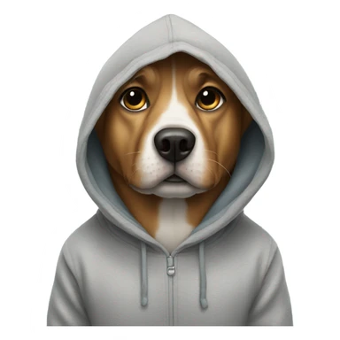 Dog wering a hoodie sticker