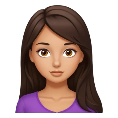 Brunette pretty girl tanned with lashes sticker