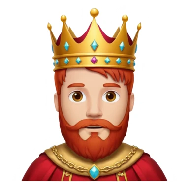 bearded king with crown and red outfit red hair sticker