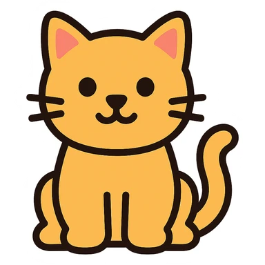 colored cat icon sticker