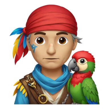 pirate and parrot sticker