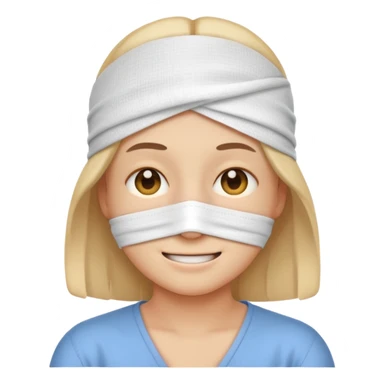 Emoji puts a bandage on his eyes sticker