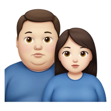 obese brunette white guy with obese brunette asian girl sticker