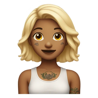 Girl with tattoos and nose piercing  sticker