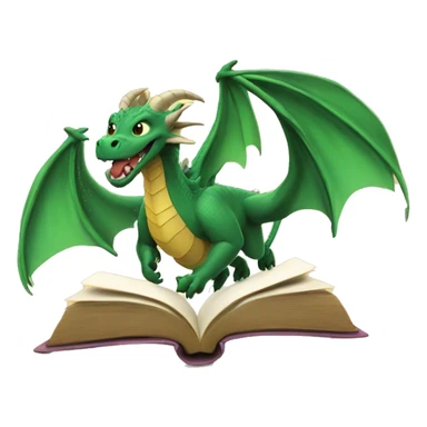 dragons flying out of book sticker