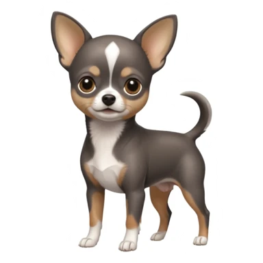 Dark graphite Chihuahua with white markings sticker
