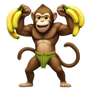 Big buff monkey with bananas sticker