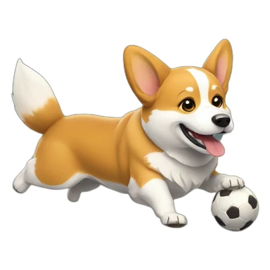 Corgi play football sticker
