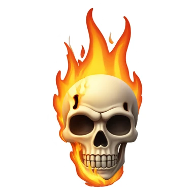 a skeleton on fire ￼ sticker